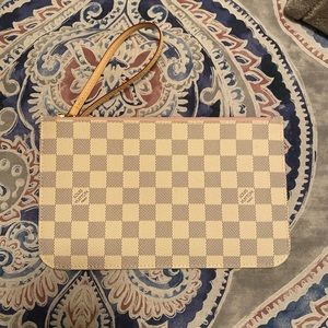 NEW Louis Vuitton Neverfull mm pouch damier azur